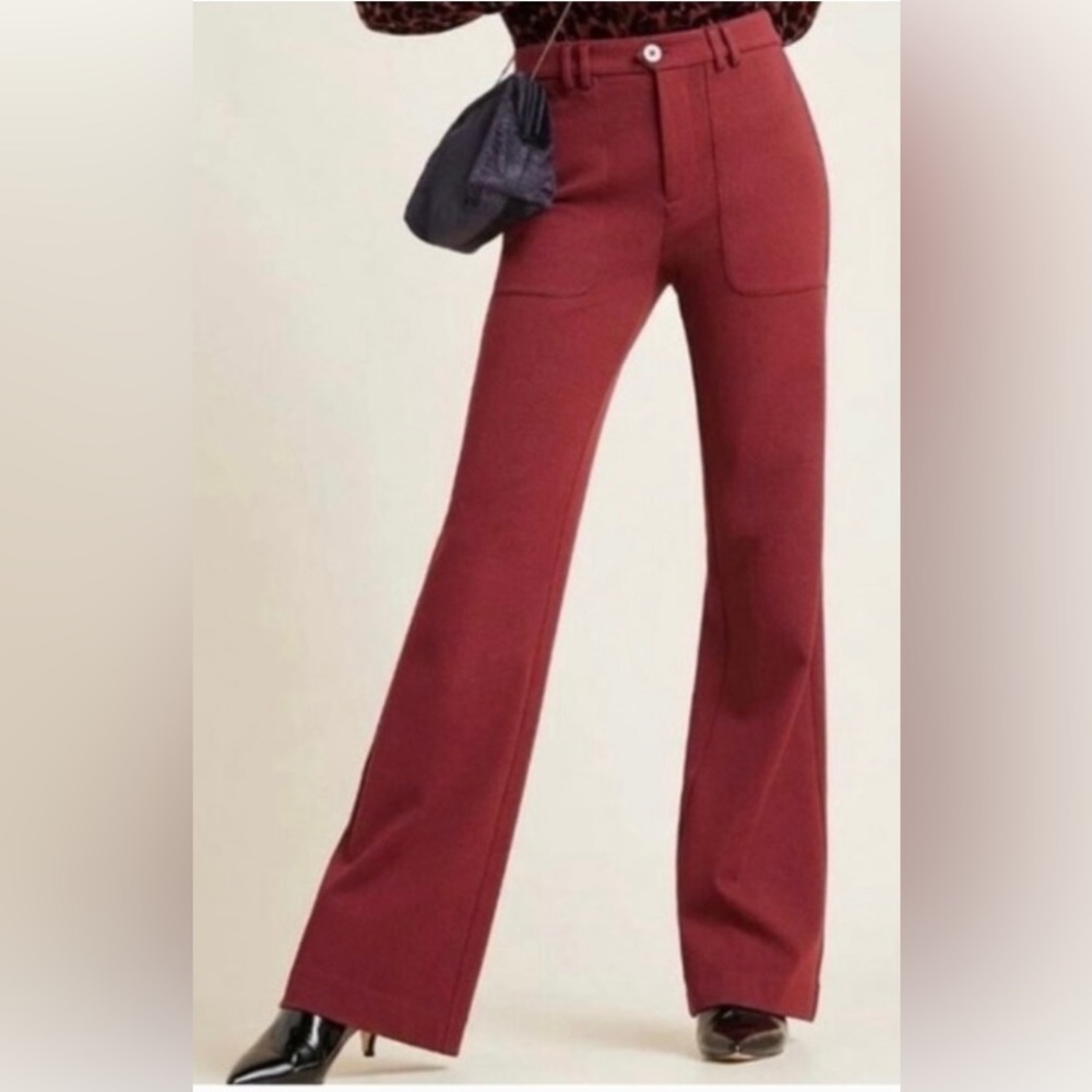 Anthropologie - the essential trouser - wine/ bordeaux
